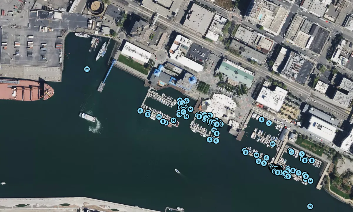 Satelite image of Jack London Square Marina