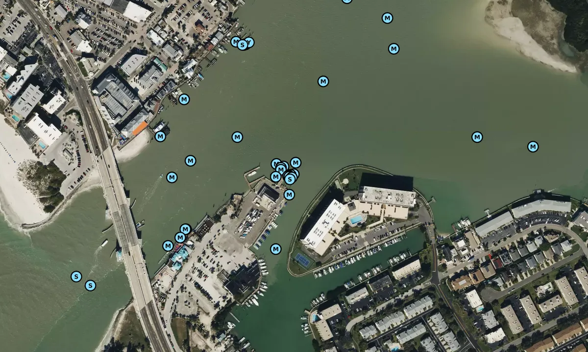 Satelite image of John's Pass Marina