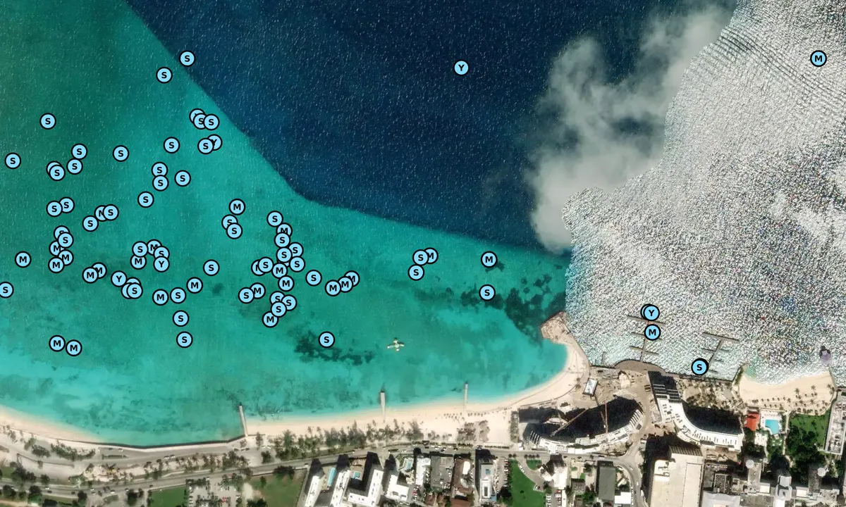 Satelite image of Junkanoo Beach