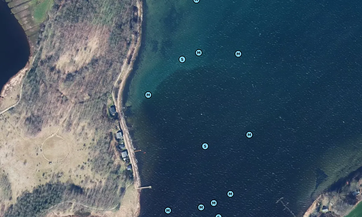 Satelite image of Kalvø anchorage