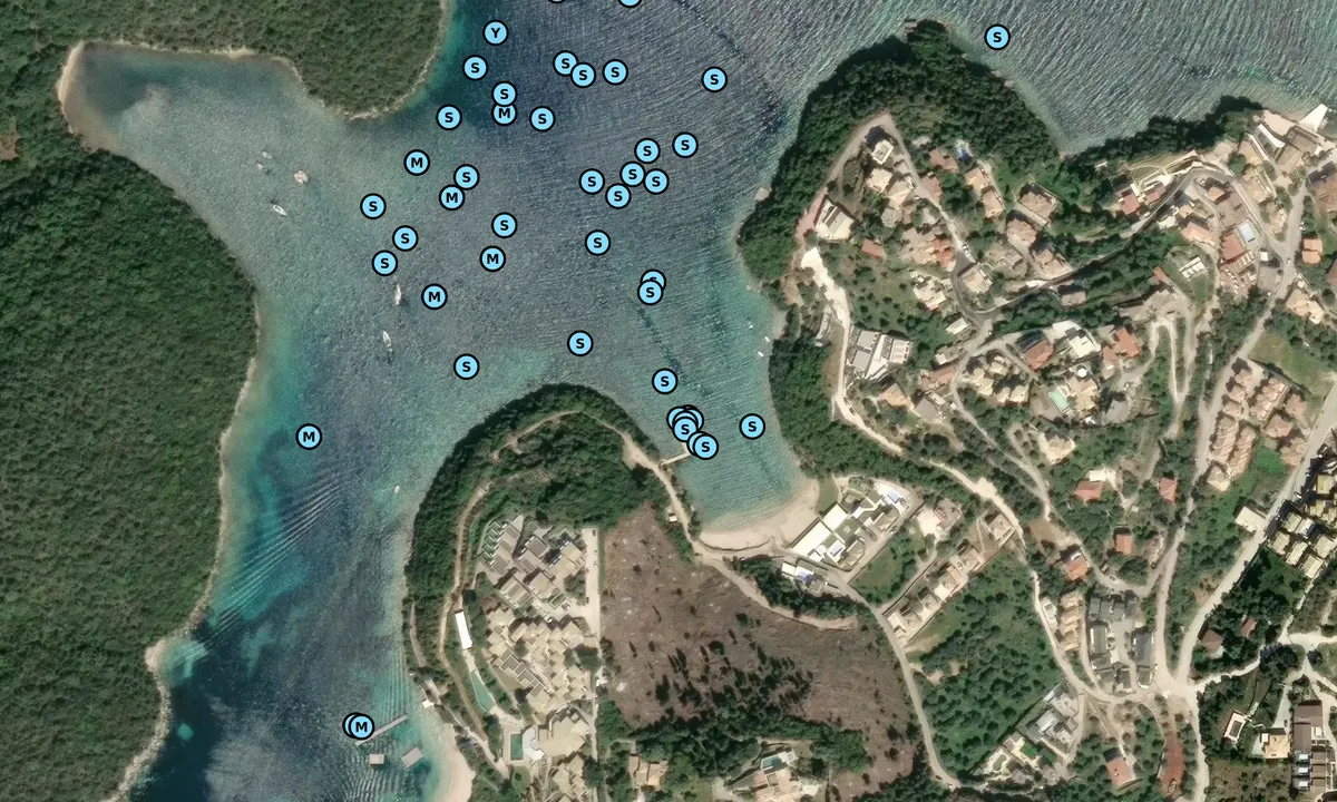 Satelite image of Karvouno Beach