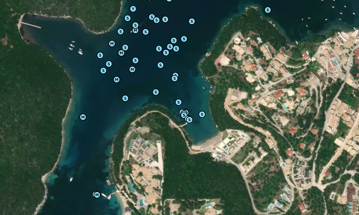 Satelite image of Karvouno Beach