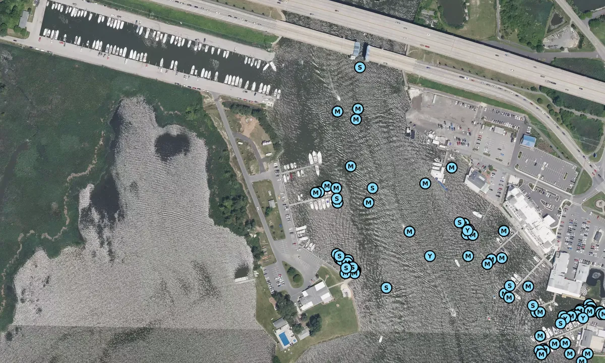 Satelite image of Kent Island Yacht Club (members only)