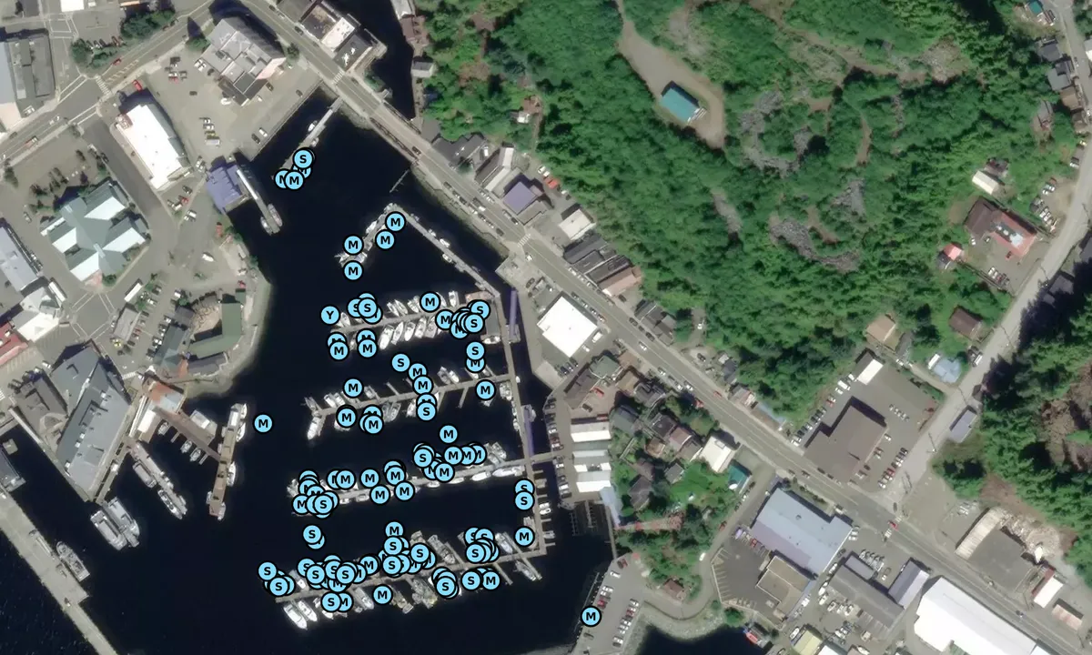 Satelite image of Ketchikan Yacht Club