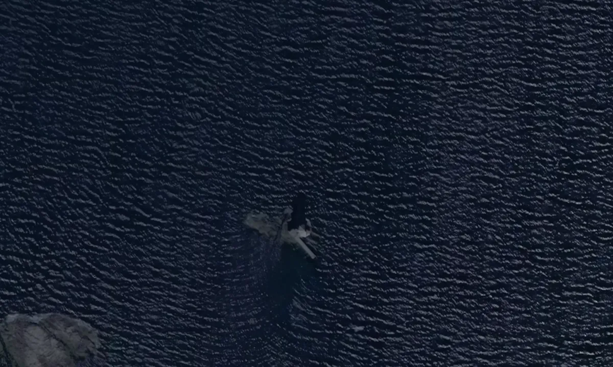 Satelite image of Kjeungskjær fyr, bøye