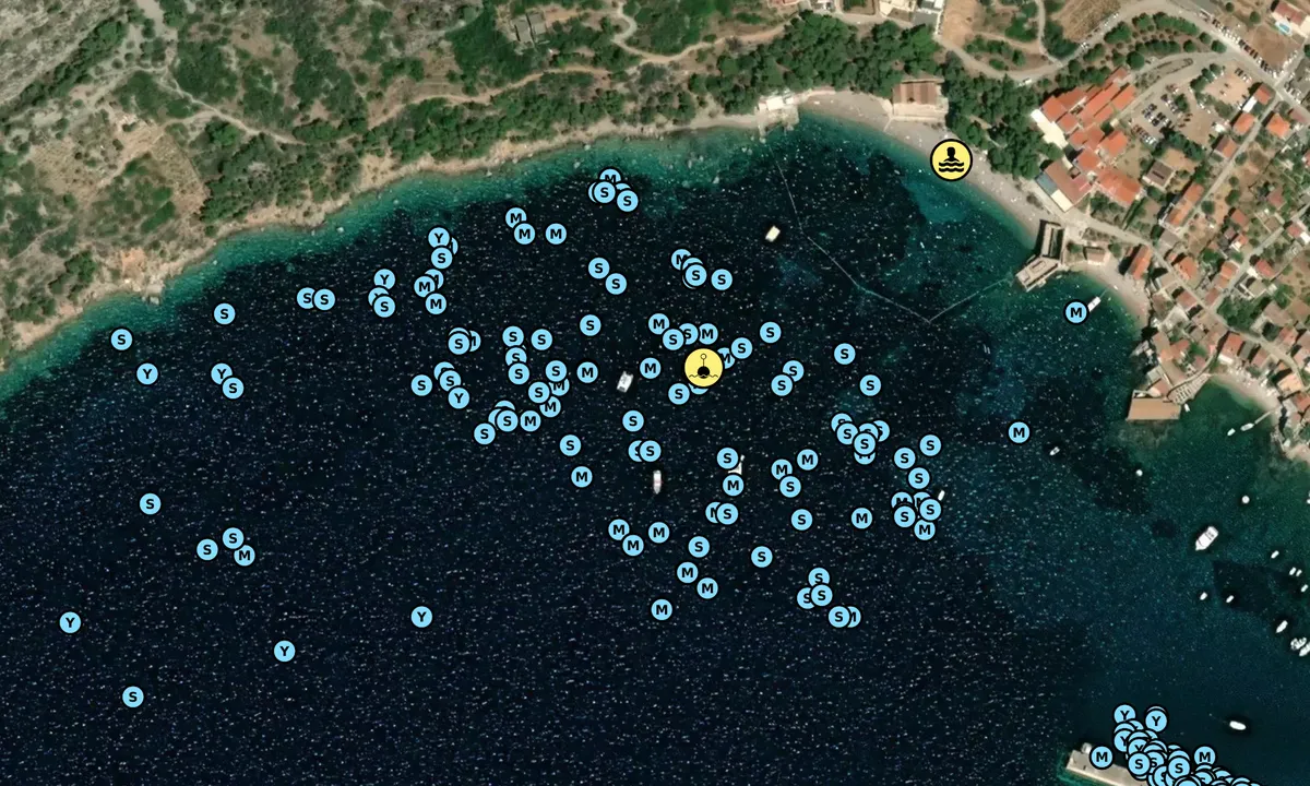 Satelite image of Komiža - anchorage
