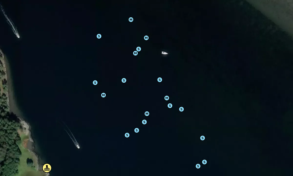 Satelite image of Kommersøya/Sandebukta på svai