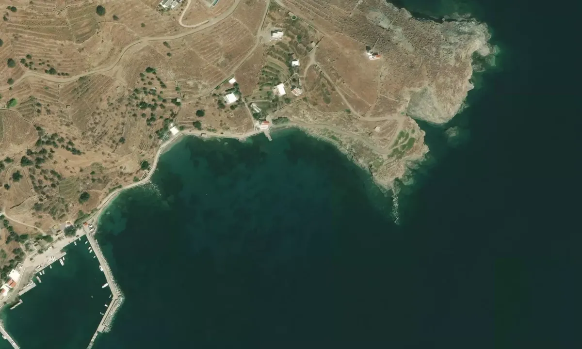 Satelite image of Korthiou Plage
