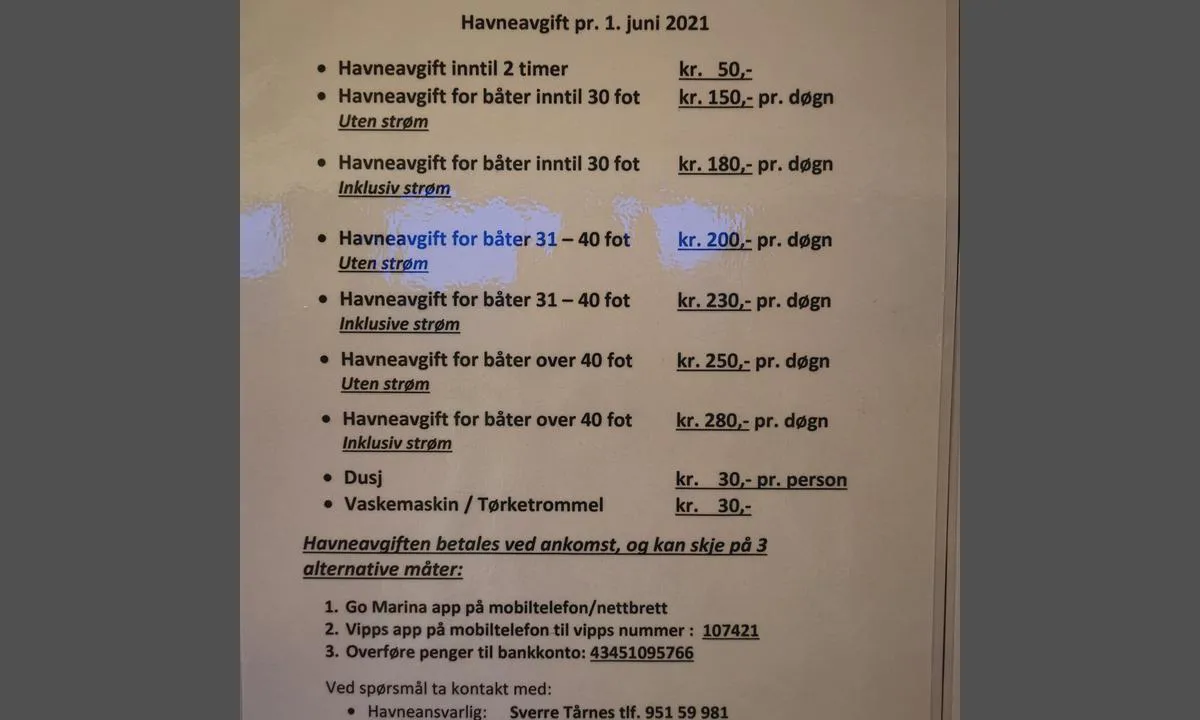 Kuringvågen Marina: Priser 2021.