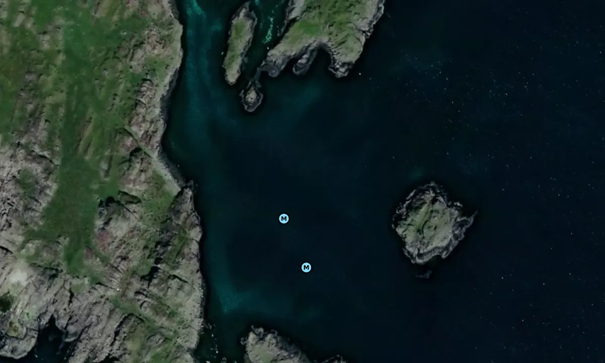 Satelite image of Kvitsøy Hestaskjervika anchorage