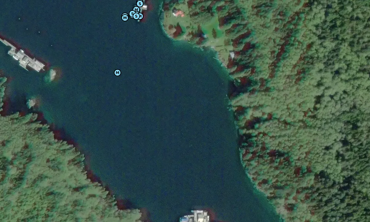 Satelite image of Lagoon Cove - Minstrel Island