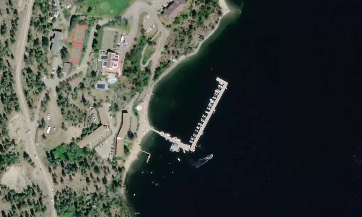 Satelite image of Lake Okanagan Marina
