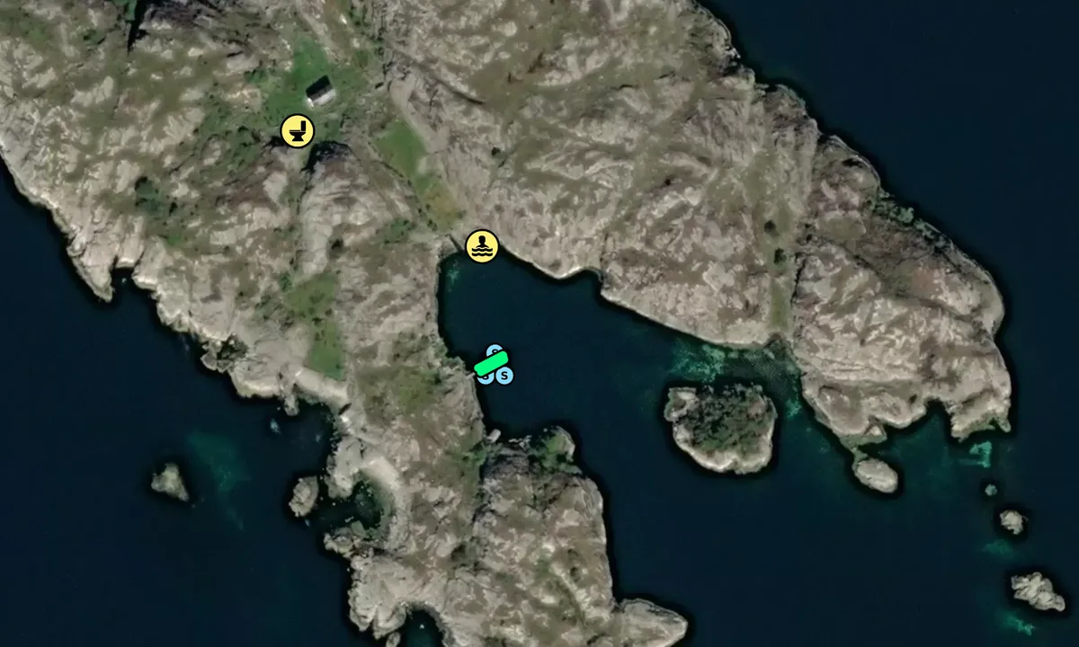 Satelite image of Langøya - Fitjar