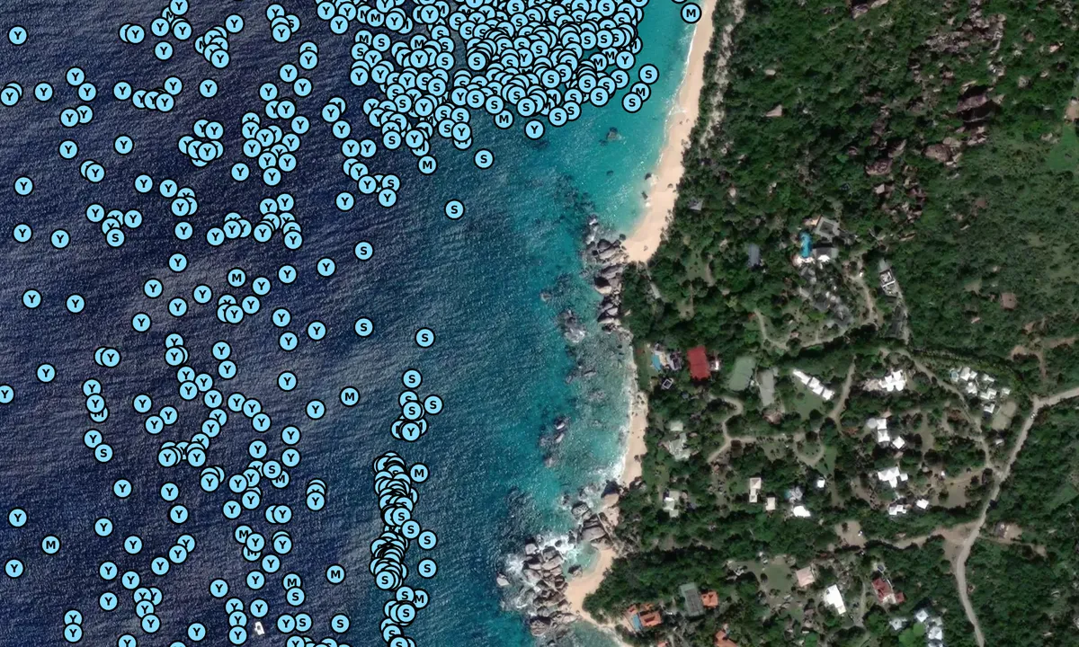 Satelite image of Little Trunk Bay