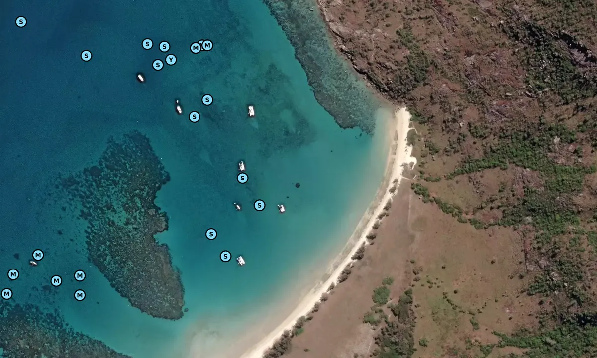 Satelite image of Lizard Island anchorage 