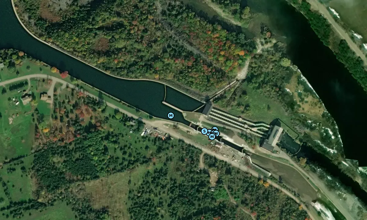 Satelite image of Lock 17 (Parks Canada)
