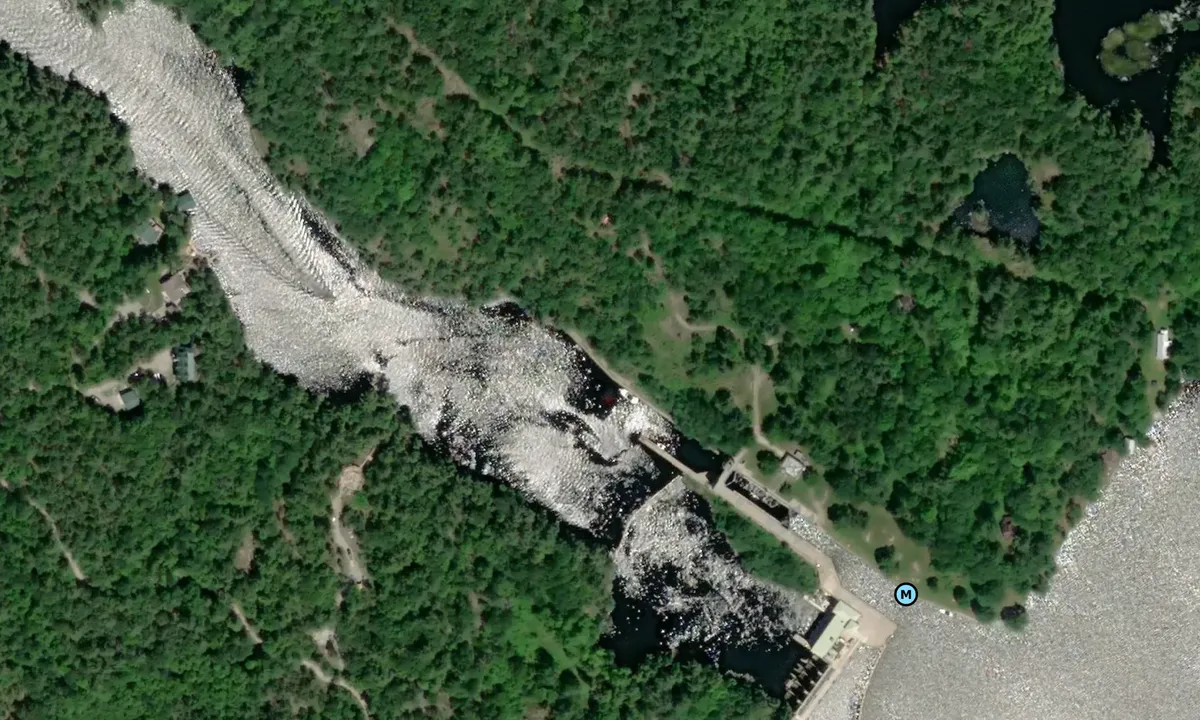 Satelite image of Lock 43, Swift Rapids, Parks Canada
