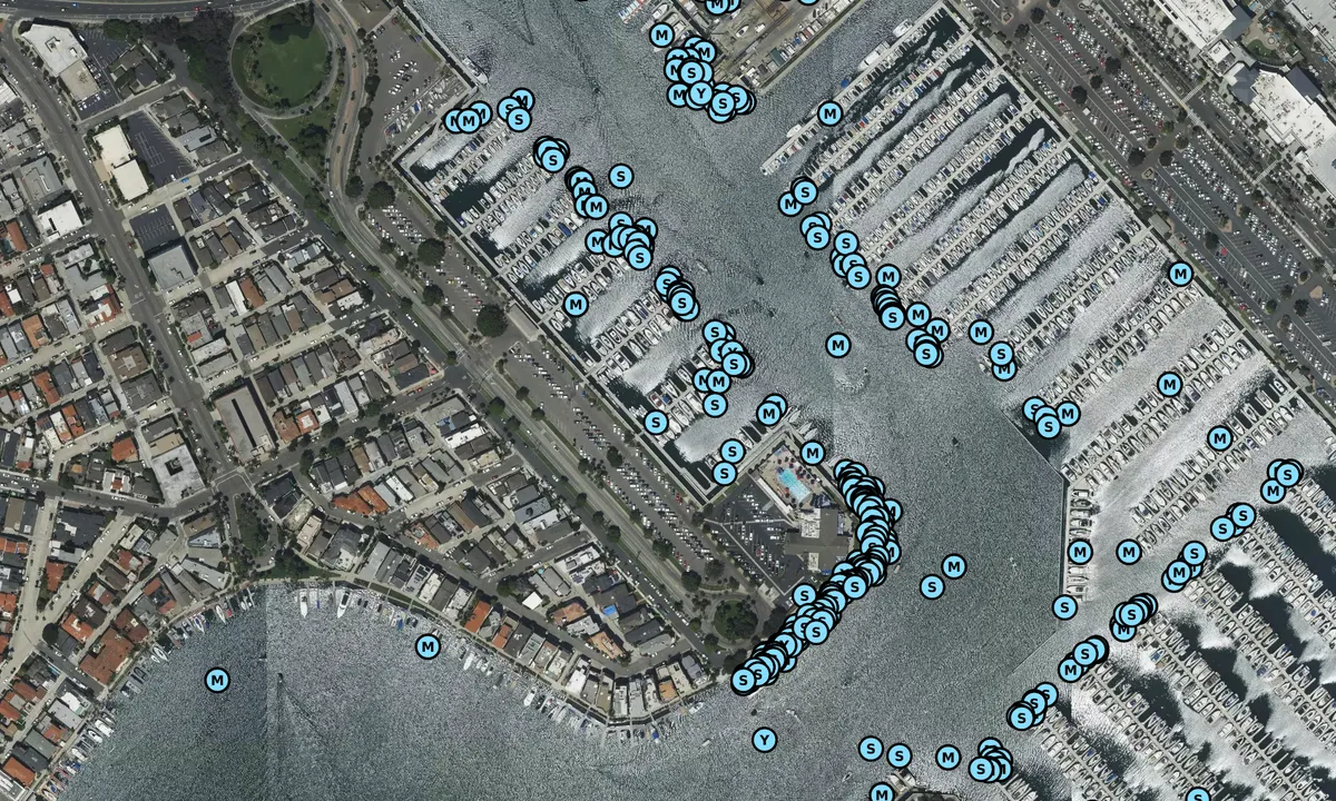 Satelite image of Long Beach Yacht Club - Los Angeles