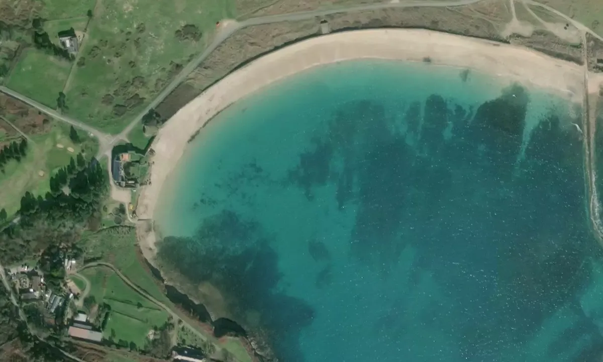 Satelite image of Longis Bay