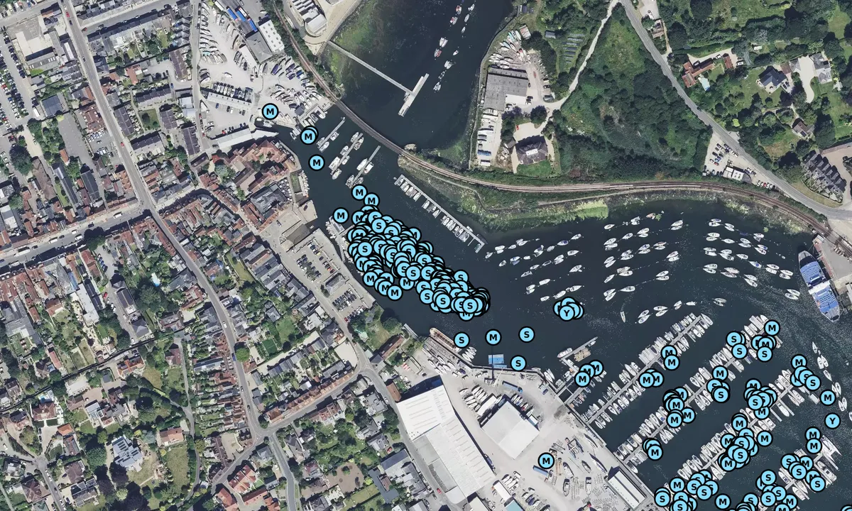 Satelite image of Lymingtn Town Quay