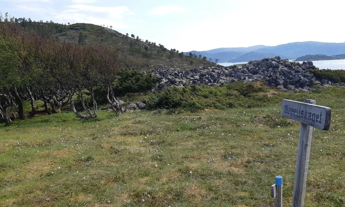 Magerøya: Gravrøyser på neset.