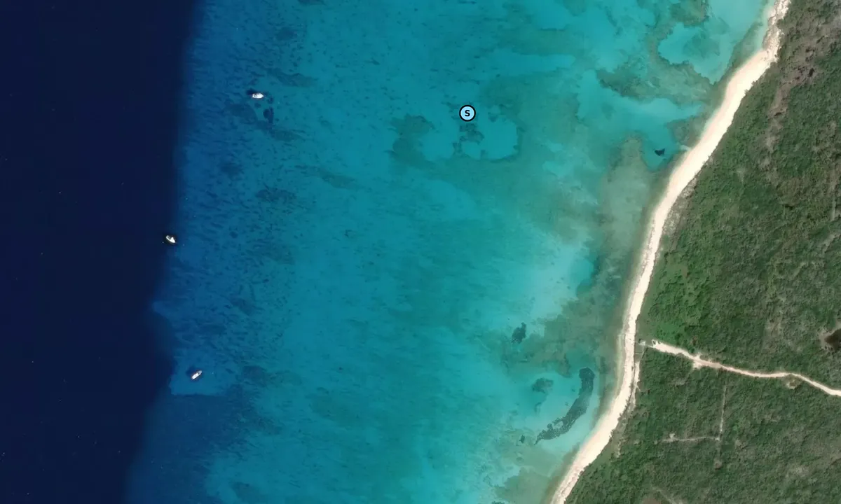 Satelite image of Malcolm's Road Beach