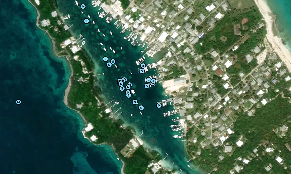 Satelite image of Man-O-War Marina
