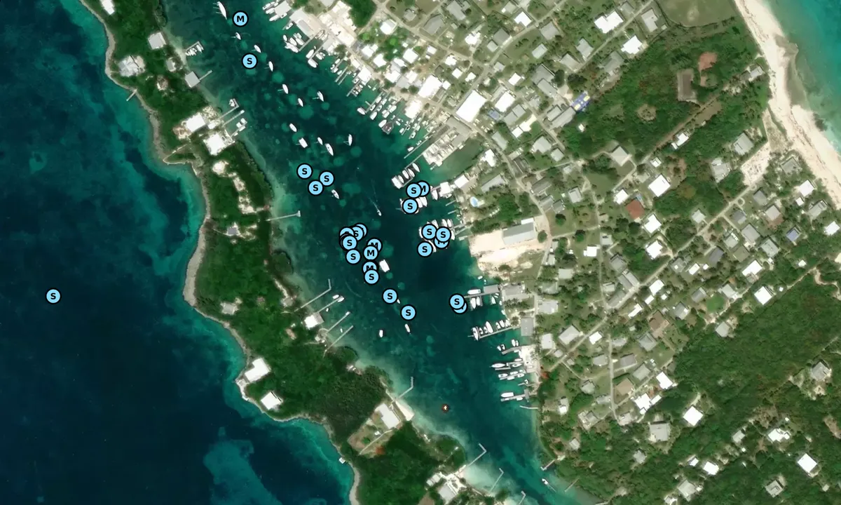 Satelite image of Man-O-War Marina