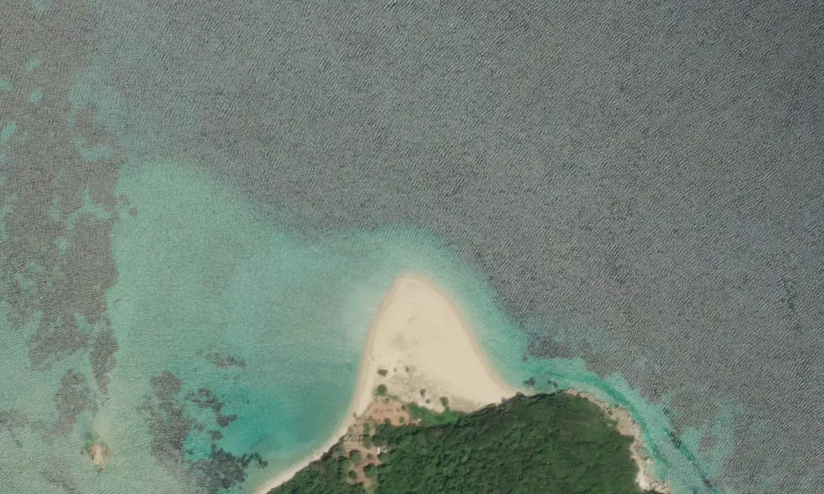 Satelite image of Marathonisi Beach