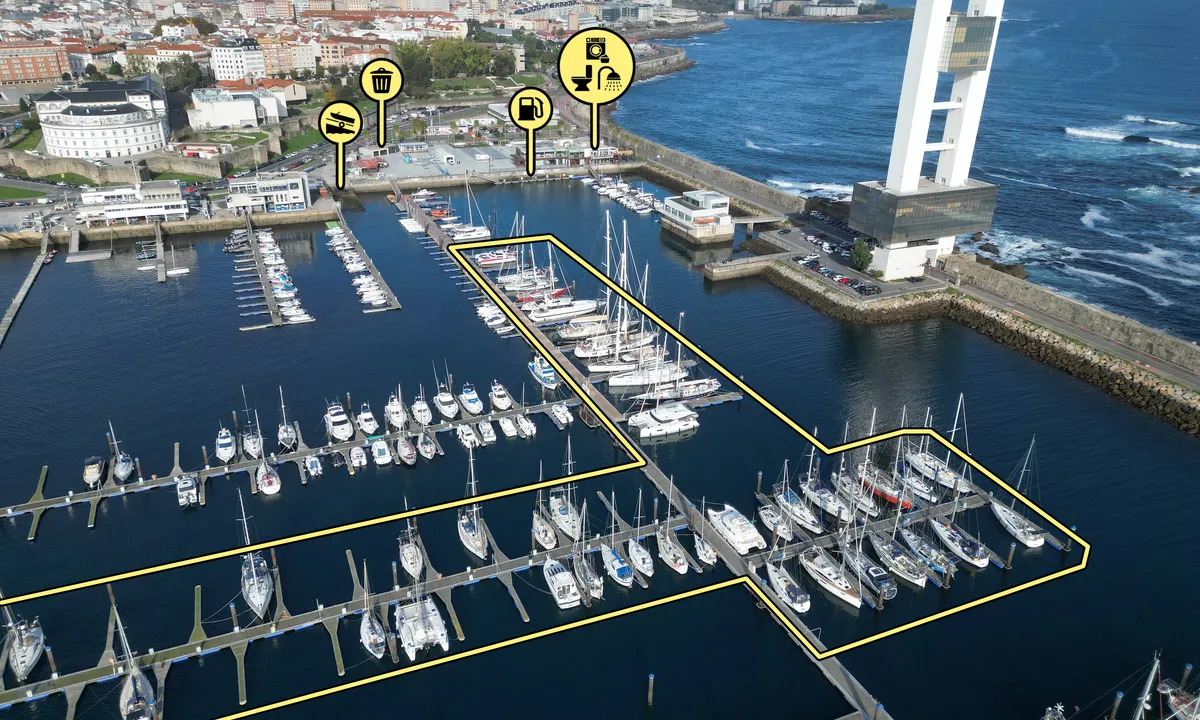 Marina La Coruna: Innerste del av havna.