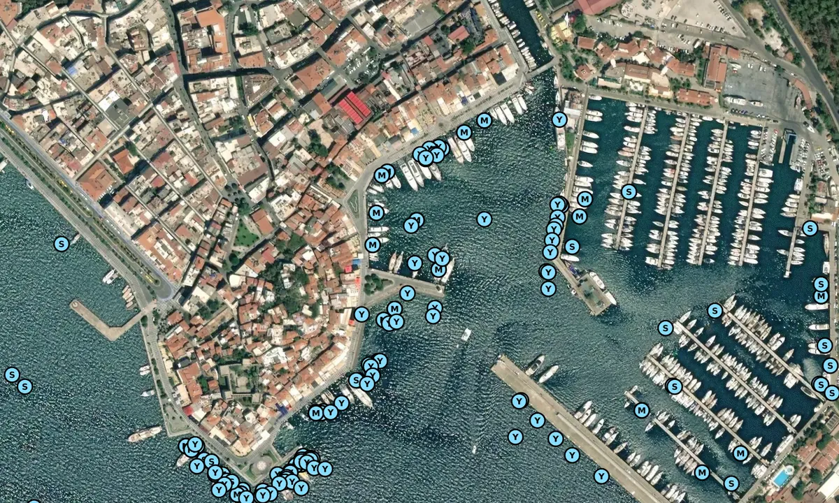 Satelite image of Marmaris Municipal Marina