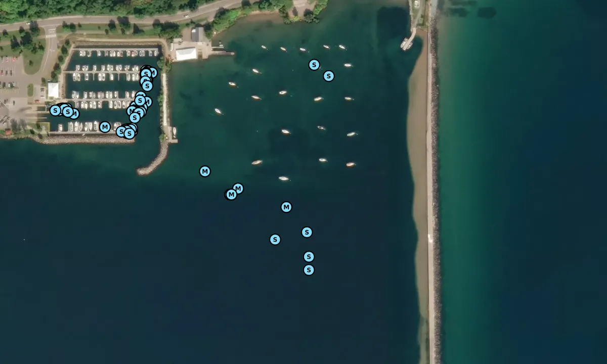 Satelite image of Marquette Lower Harbor