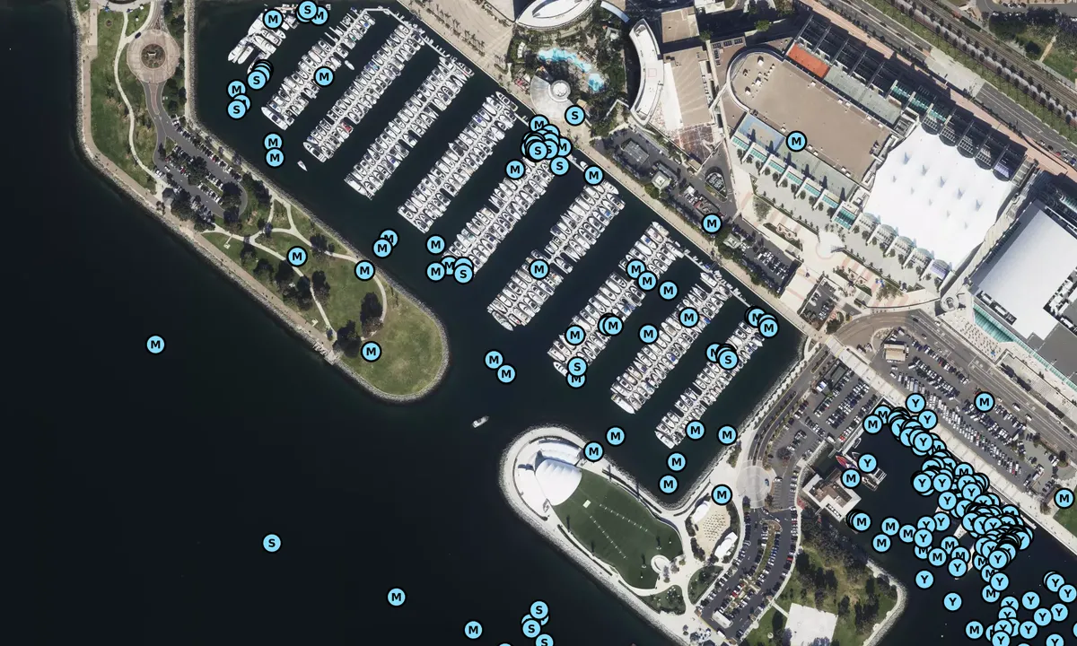Satelite image of Marriott Marquis and Marina