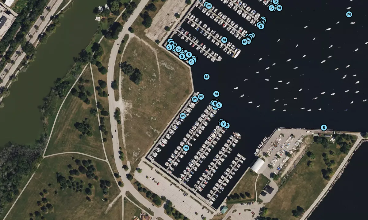 Satelite image of McKinley Marina slip L-20