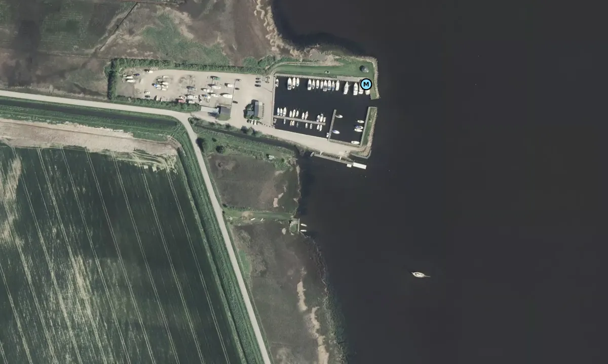 Satelite image of Mellerup Bådelaug