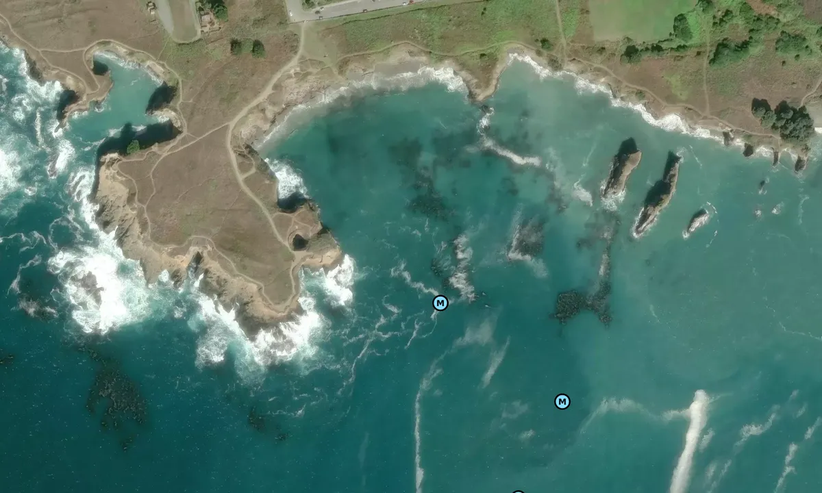 Satelite image of Mendocino Bay