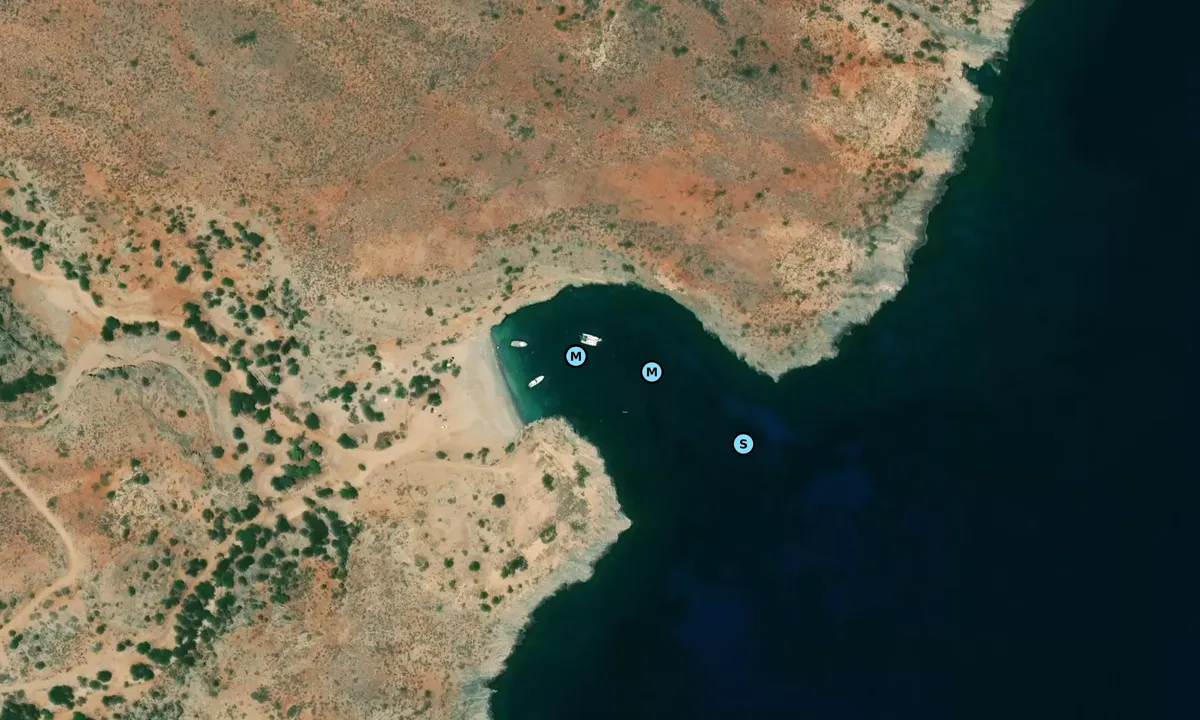 Satelite image of Menies Beach