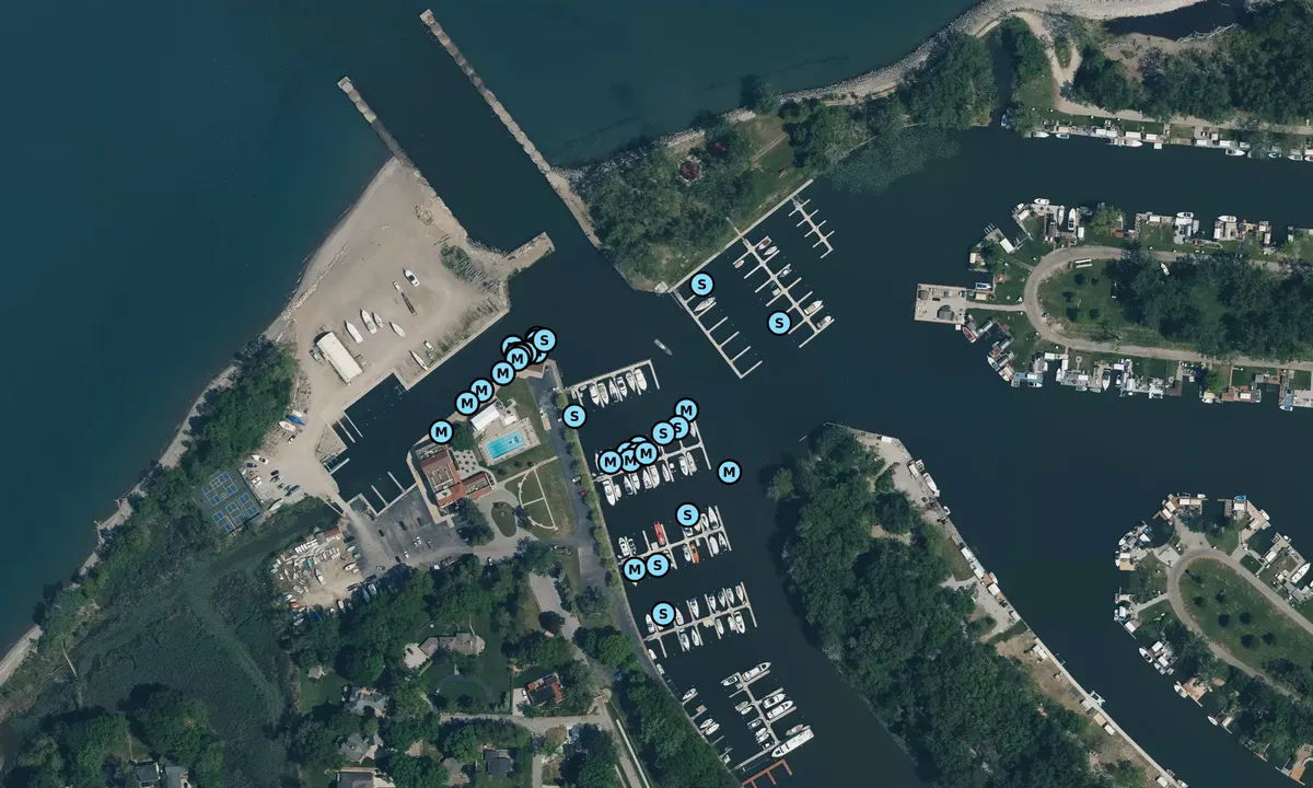 Satelite image of Mentor Harbor Yachting Club