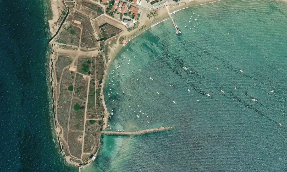 Flyfoto av Methoni