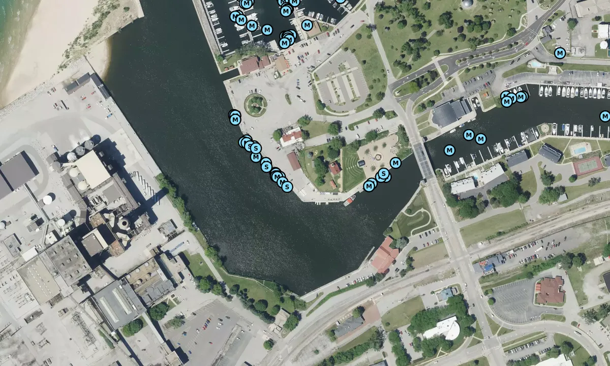 Satelite image of Michigan City Yacht Club