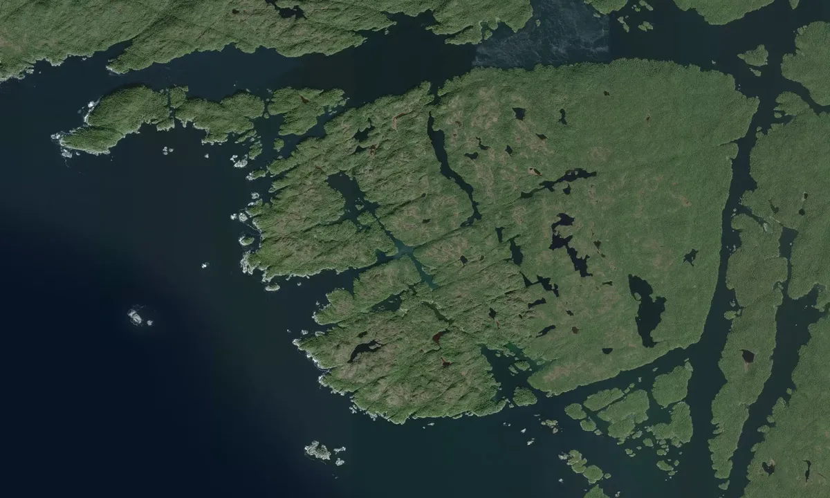 Flyfoto av Miles Inlet