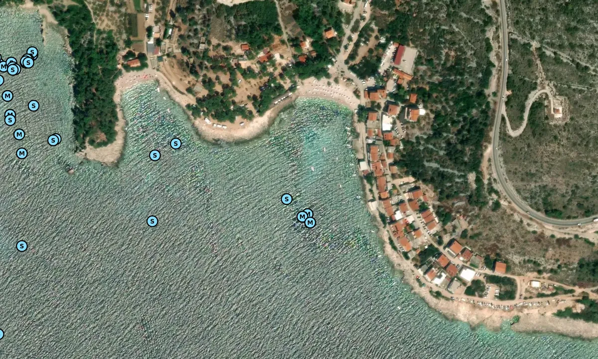 Satelite image of Milna - Malo Grablje