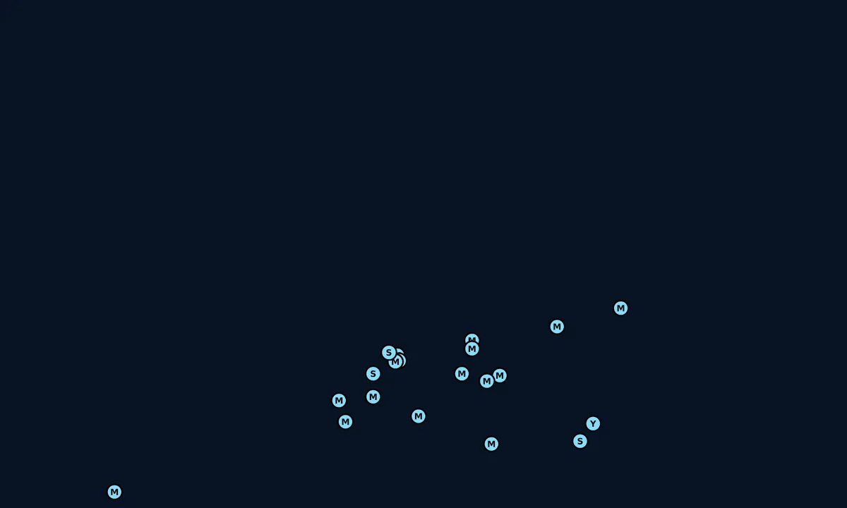 Satelite image of Molasses Reef Moorings