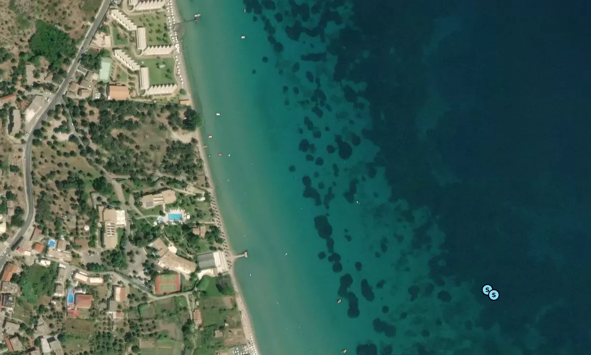 Satelite image of Moraitika Beach
