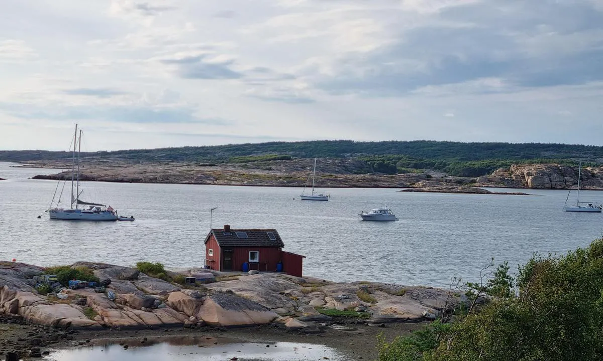 Musön - SXK Västkust bouy: Godt feste for anker i denne bukta på 5 meters dybde.