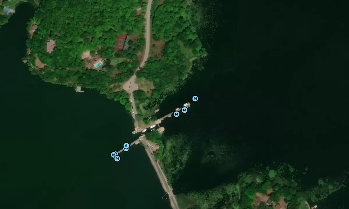 Satelite image of Narrows Lock 35 (Parks Canada)