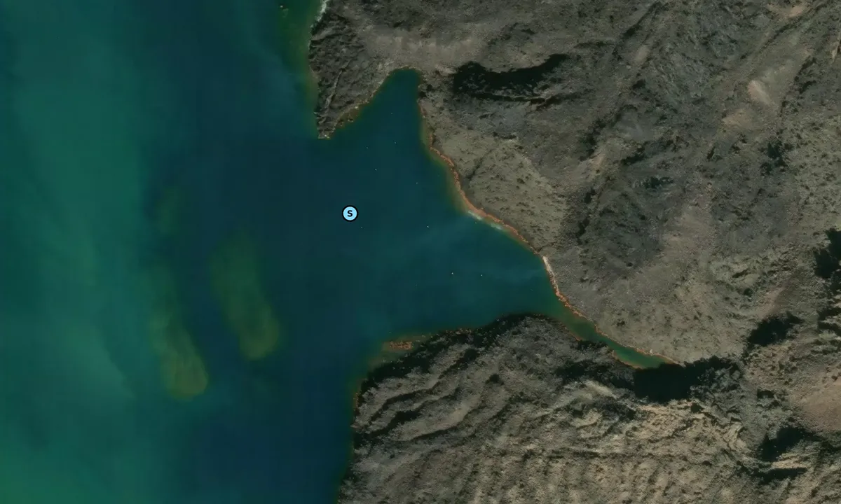 Satelite image of Nea Kameni Hot springs
