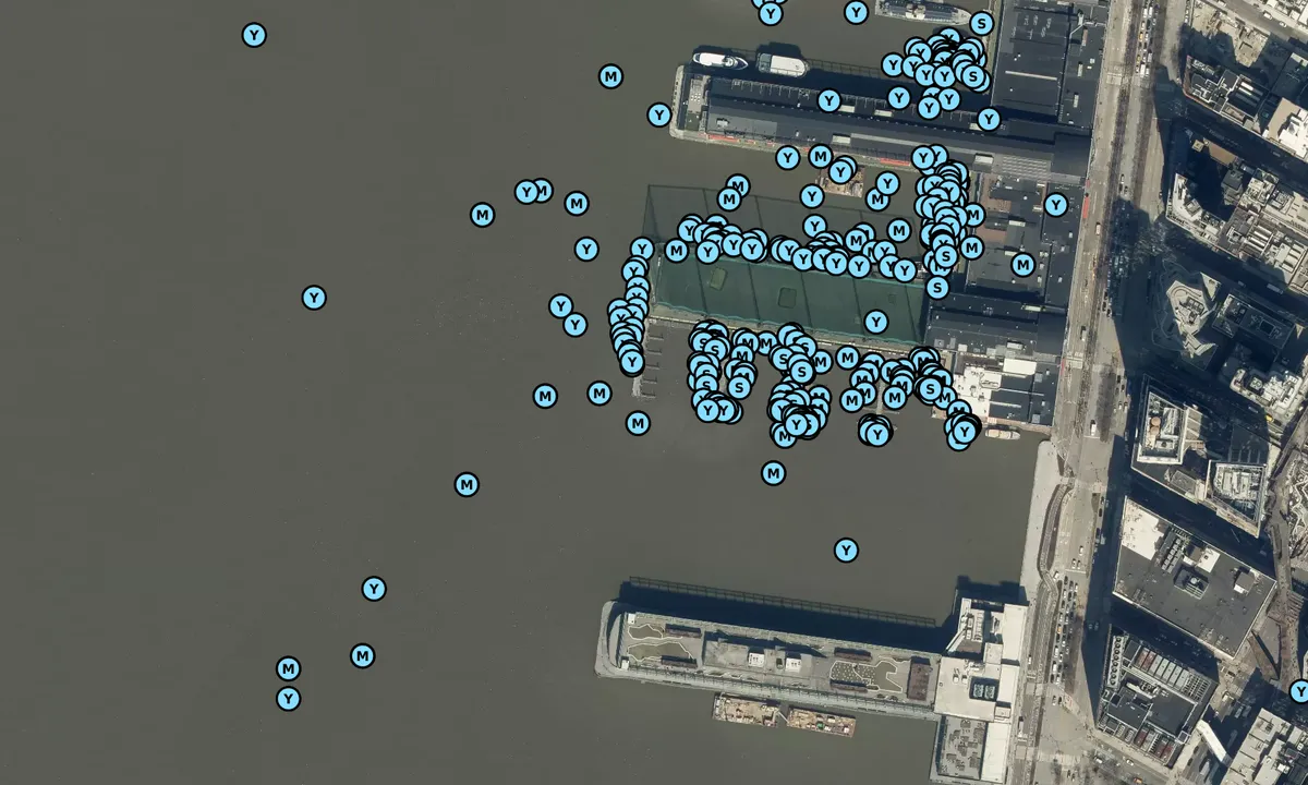 Satelite image of New York Chelsea Pier Marina