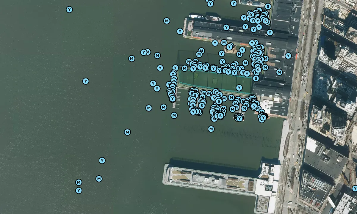 Satelite image of New York Chelsea Pier Marina