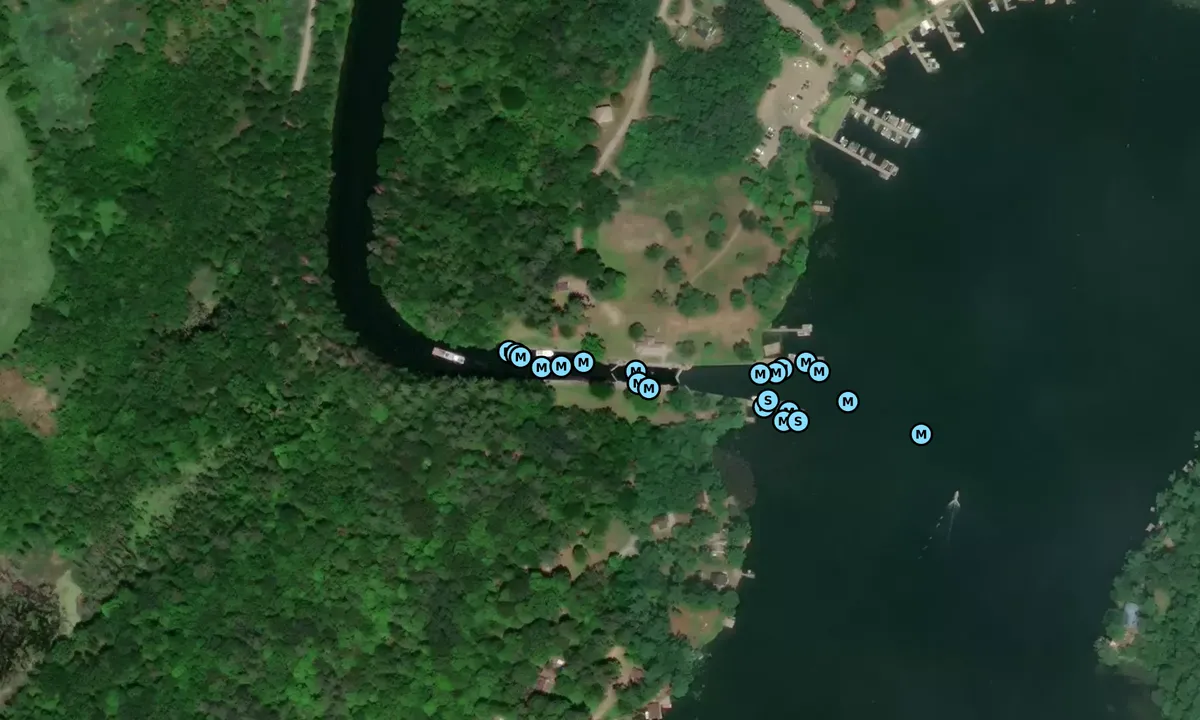 Satelite image of Newboro Lock 36 (Parks Canada)
